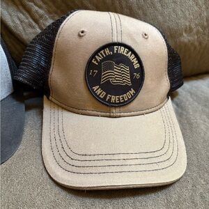 Tan and Black Trucker Hat
